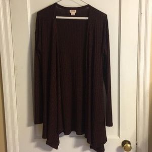 Long burgundy cardigan